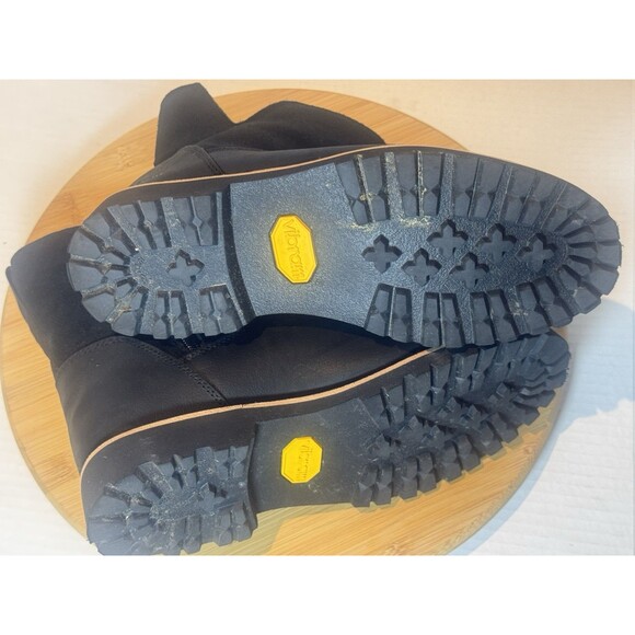 L.L. Bean Women’s Black Rugged Cozy Mid Slip On Suede Ankle Vibram Boot Size 8M - Picture 9 of 9